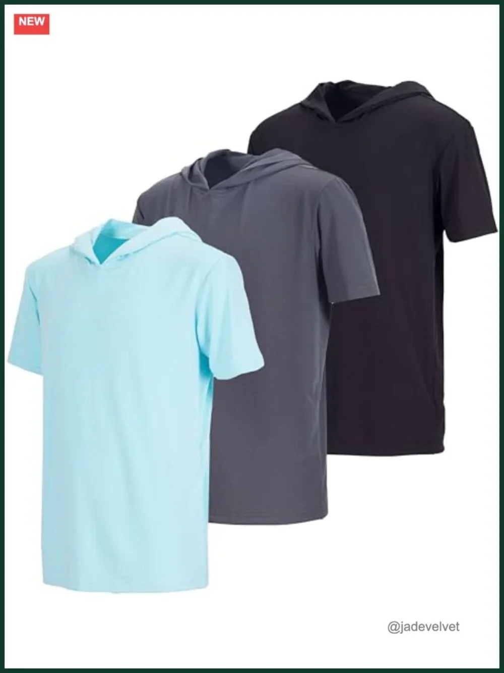 3-Pack Boys Dry-Fit Active Short Sleeve Hooded Pullover Shirts